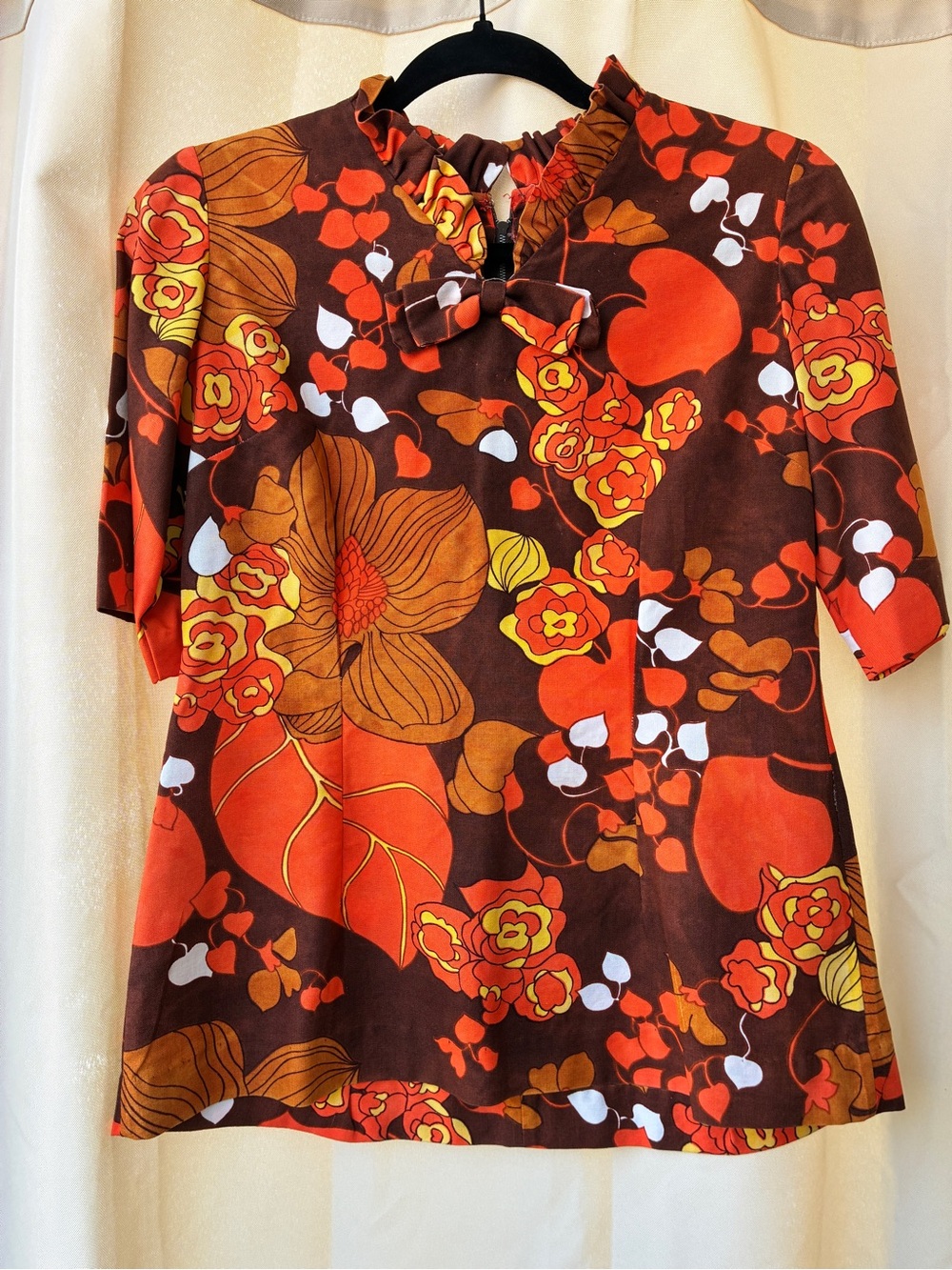 Vintage 60s/70s Mod Style Pantsuit Top & Pants Set - Picture 4 of 17
